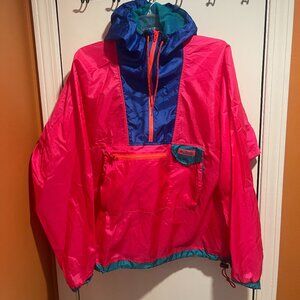 Columbia Mens Large Running Windbreaker pullover with Hoodie radial sleeve